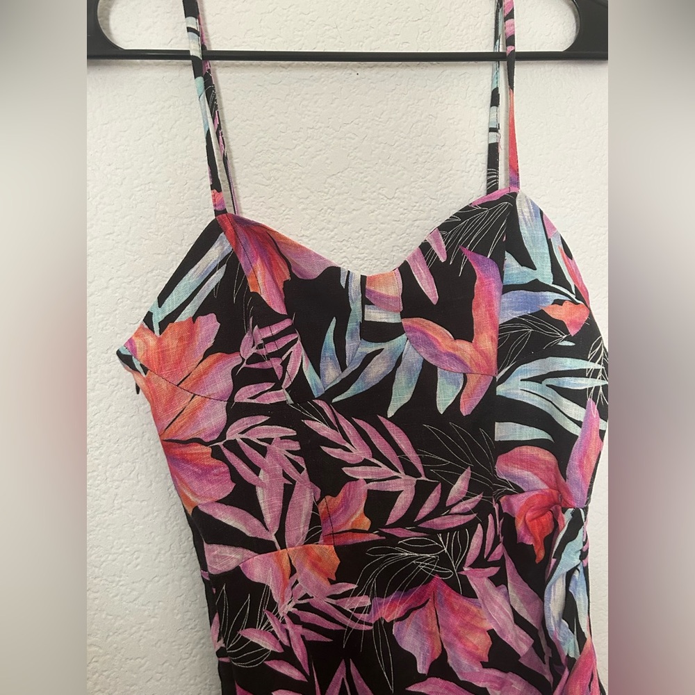 Zara Pink and Blue Bodycon Midi Dress Spaghetti Strap size S - Picture 5 of 8